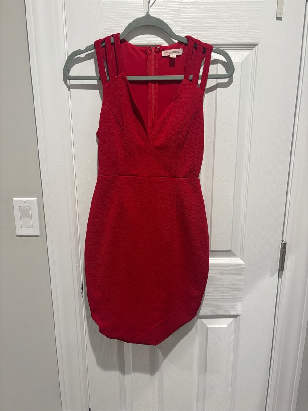 Love Republic Red Strappy V-Neck Mini Dress